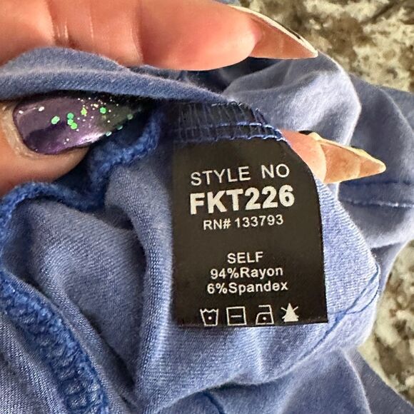 NWOT Bar x POL ocean blue hooded tunic top Sz L - Picture 4 of 7